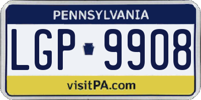 PA license plate LGP9908