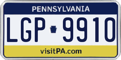 PA license plate LGP9910