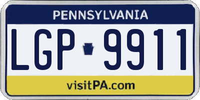 PA license plate LGP9911