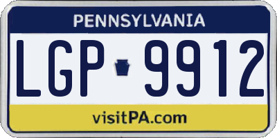 PA license plate LGP9912