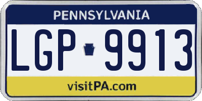 PA license plate LGP9913