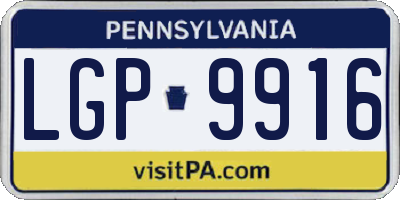 PA license plate LGP9916