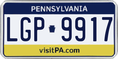 PA license plate LGP9917