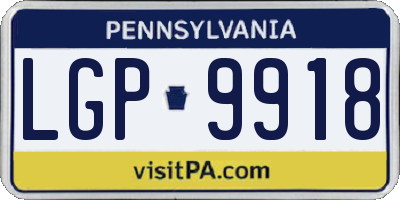 PA license plate LGP9918