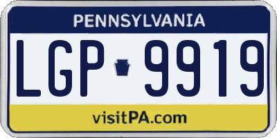PA license plate LGP9919