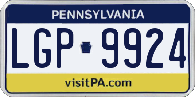 PA license plate LGP9924