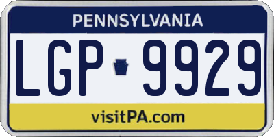 PA license plate LGP9929