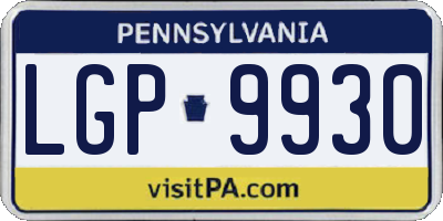 PA license plate LGP9930