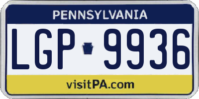 PA license plate LGP9936