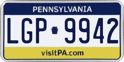 PA license plate LGP9942