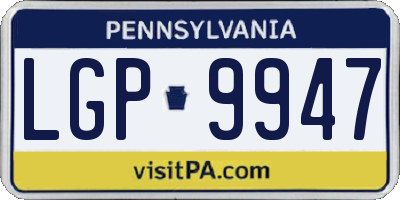 PA license plate LGP9947