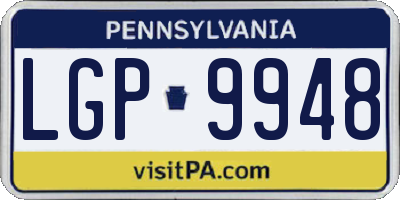 PA license plate LGP9948