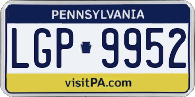 PA license plate LGP9952