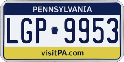 PA license plate LGP9953