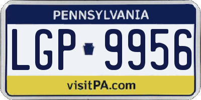 PA license plate LGP9956