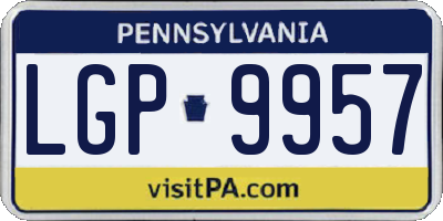 PA license plate LGP9957