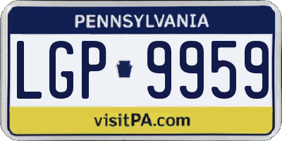 PA license plate LGP9959