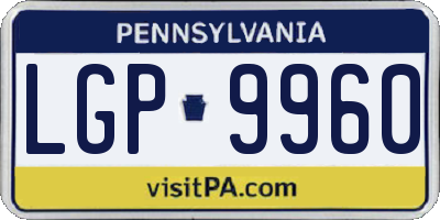 PA license plate LGP9960