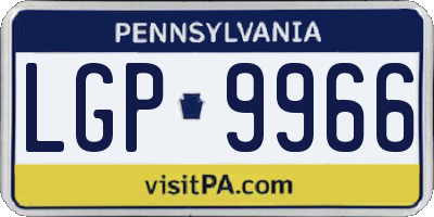 PA license plate LGP9966