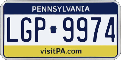 PA license plate LGP9974