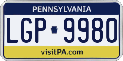 PA license plate LGP9980