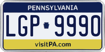 PA license plate LGP9990