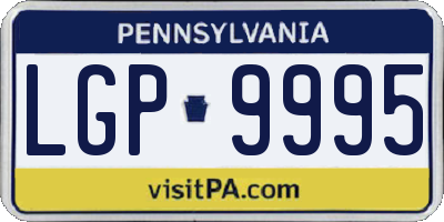 PA license plate LGP9995