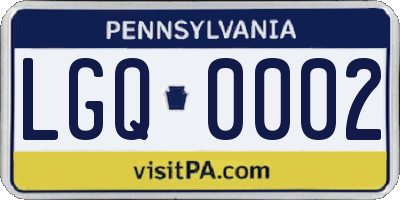 PA license plate LGQ0002