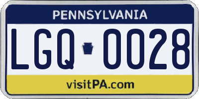 PA license plate LGQ0028