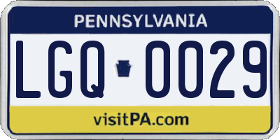 PA license plate LGQ0029