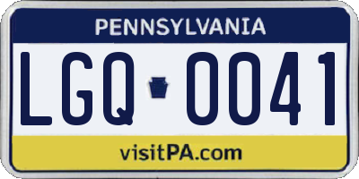 PA license plate LGQ0041