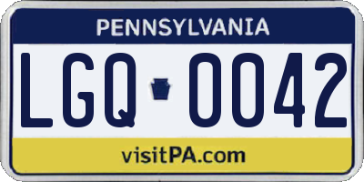 PA license plate LGQ0042