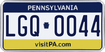 PA license plate LGQ0044