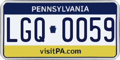 PA license plate LGQ0059