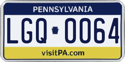 PA license plate LGQ0064