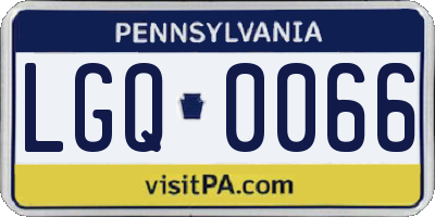 PA license plate LGQ0066