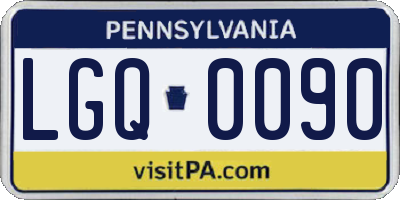 PA license plate LGQ0090