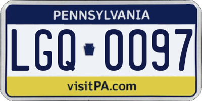 PA license plate LGQ0097