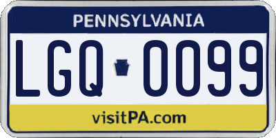 PA license plate LGQ0099