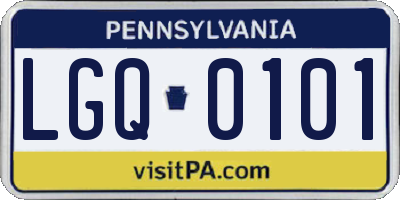 PA license plate LGQ0101