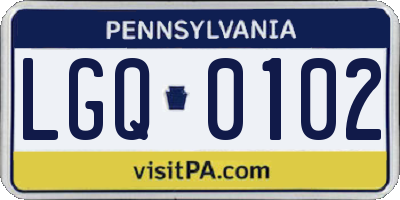 PA license plate LGQ0102