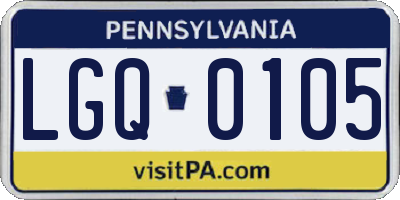 PA license plate LGQ0105