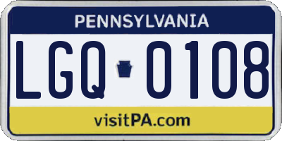PA license plate LGQ0108