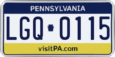 PA license plate LGQ0115