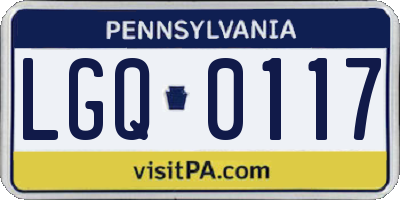 PA license plate LGQ0117