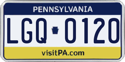 PA license plate LGQ0120