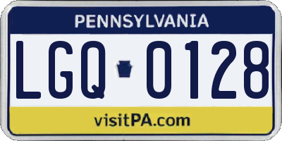 PA license plate LGQ0128
