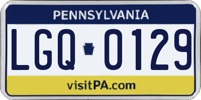 PA license plate LGQ0129