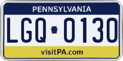 PA license plate LGQ0130