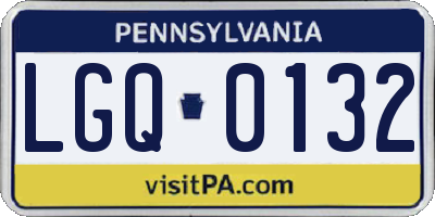 PA license plate LGQ0132